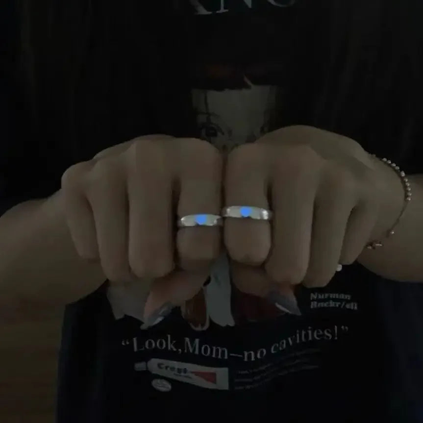 Luminous Heart Couple Ring